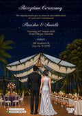 Reception Party invitation card in english language with Starry Night Glasshouse Reception theme design 5663