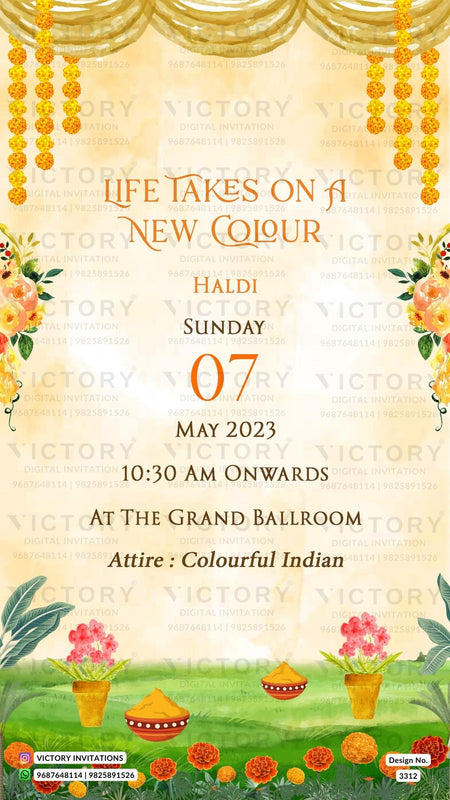 Kerala Wedding Invitation card PDF Design no. 3312