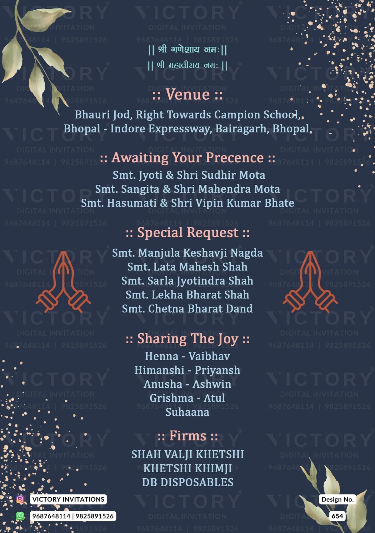 Captivating Dark Blue Grey Digital Wedding Invitation with Floral and vintage Peacock and couple Doodles of Each Function