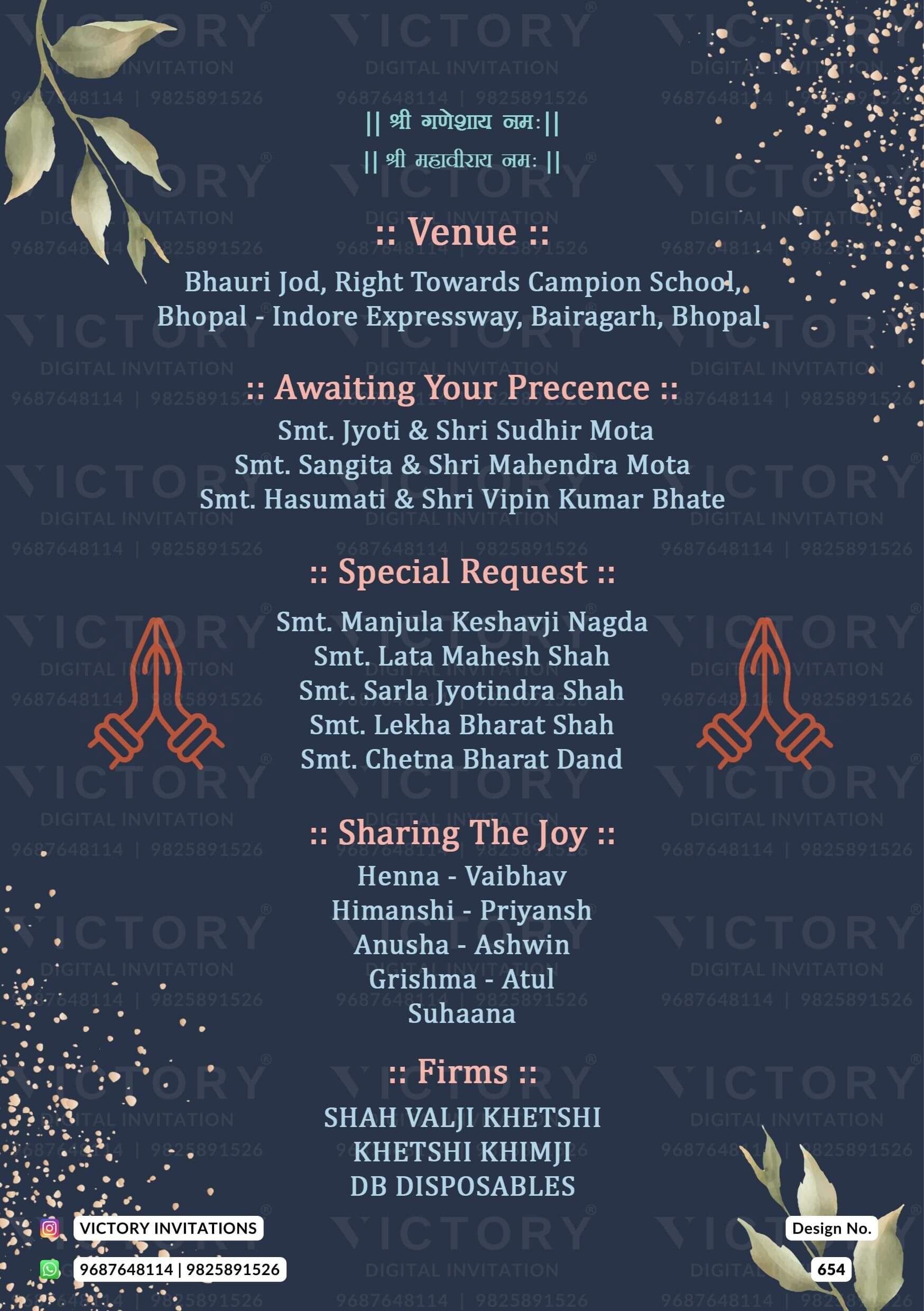 Captivating Dark Blue Grey Digital Wedding Invitation with Floral and vintage Peacock and couple Doodles of Each Function