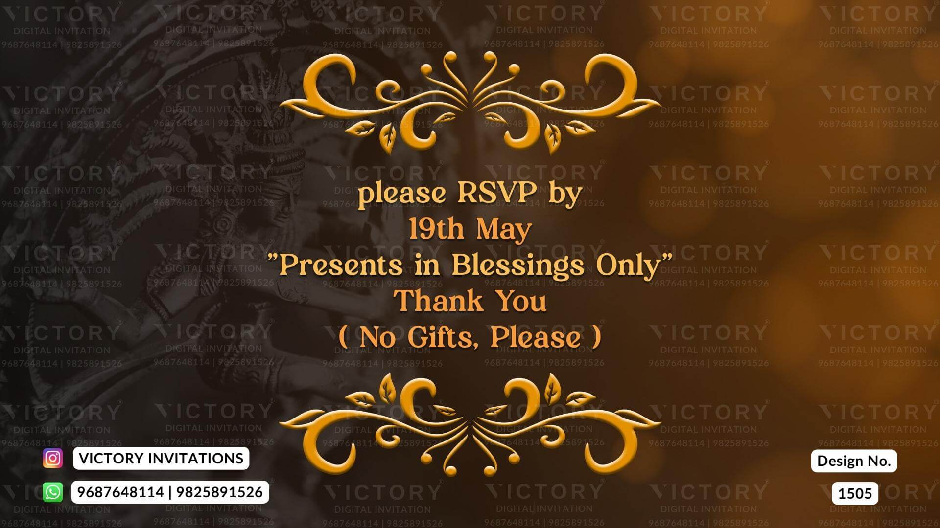 Arangetram Ceremony invitation card in english language with vintage theme design 1505
