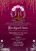 Half Saree ceremony invitation card in english language with glittery theme design 670