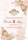 Save the Date card in english language with flowers as floral theme design 772