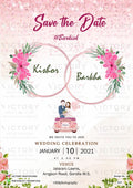 Save the Date card in english language with asthetic theme design 810