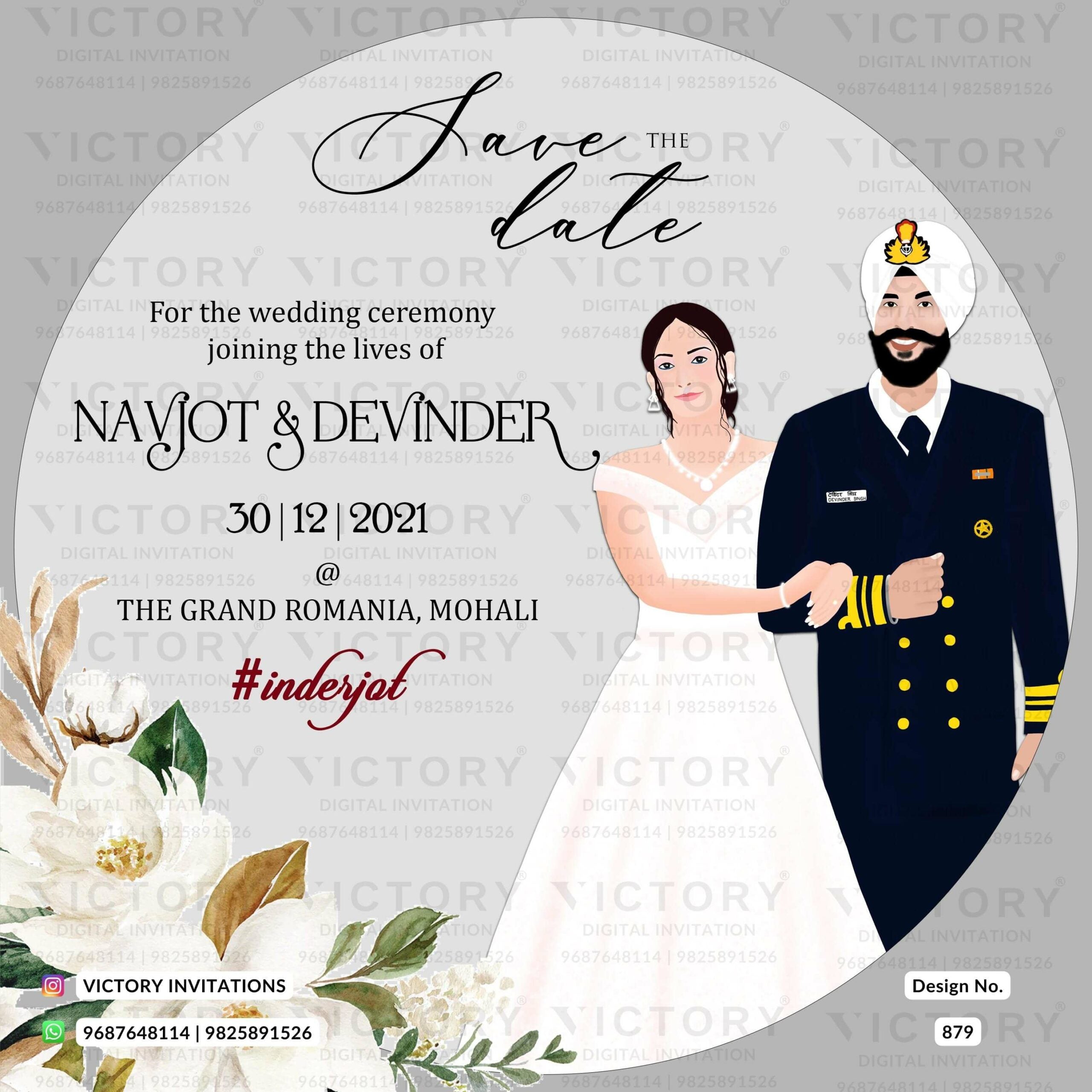 Digital Wedding Ceremony Invitation Of North indian In English Language With Modern Theme design no - 879
