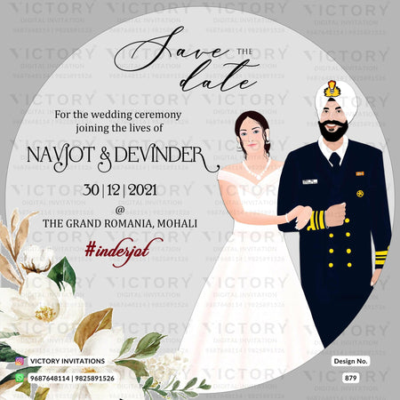 Digital Wedding Ceremony Invitation Of North indian In English Language With Modern Theme design no - 879