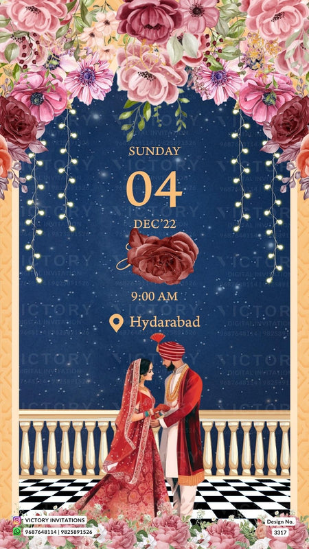 West Bengal Wedding Invitation Card PDF Design no.3317