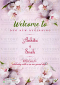 Save the Date card in english language with flowers as floral theme design 911