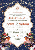 Reception Party invitation card in english language with string lights as traditional theme design 915