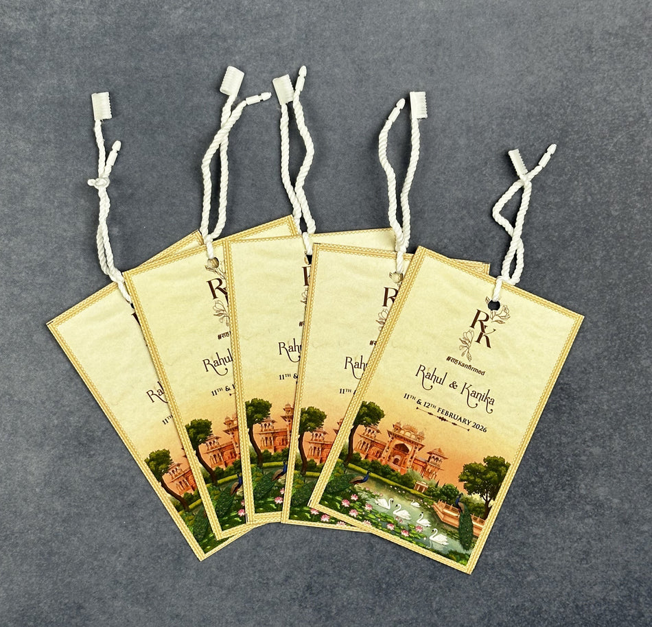Luggage Tags | Royal Palace theme,Peacock & Swan theme | destination wedding stationery P 64