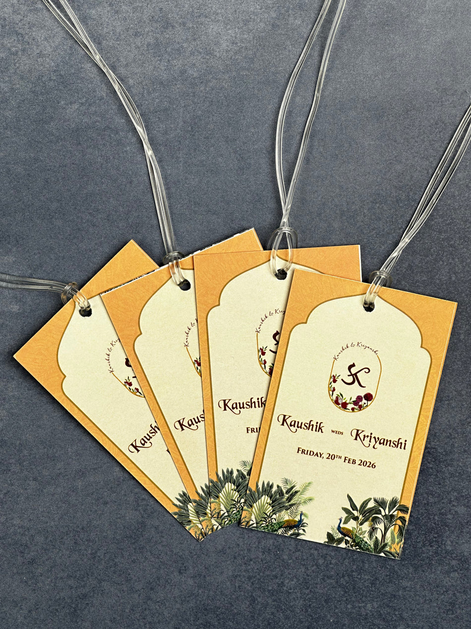 Luggage Tags | Nature theme, Peacock theme, Tropical theme | Destination Wedding Stationery P 67