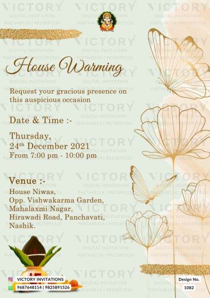 Vivacious Pastel Blush Green and Pink Traditional Indian Virtual Invitation, design no. 1082