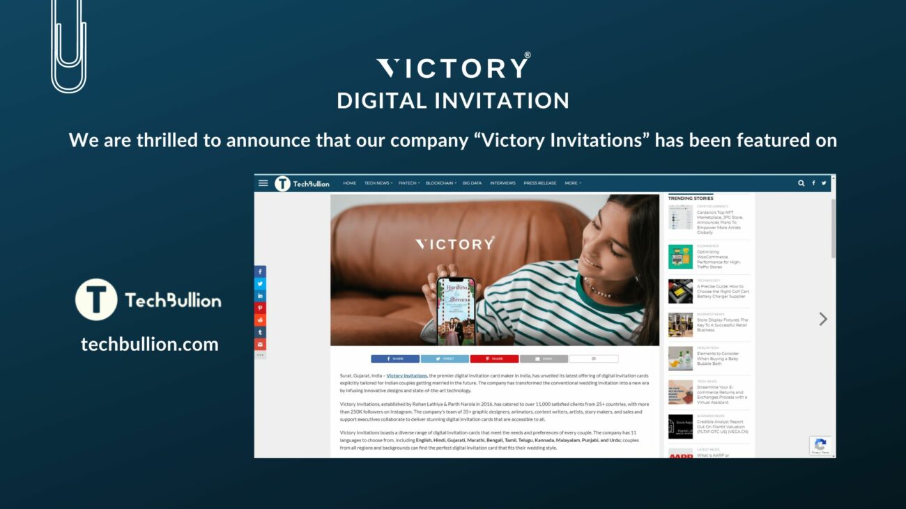 Victory Invitations” Launches Its Ground-breaking Digital Invitation Cards for Indian Couples