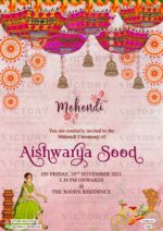 Wedding ceremony invitation card of hindu maharashtrian marathi family in English language with minimalistic theme design 1028