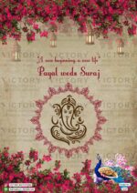 "Exquisite Digital Invitation Card with a Peacock Design and Ganesh Logo for a Captivating Wedding Celebration"