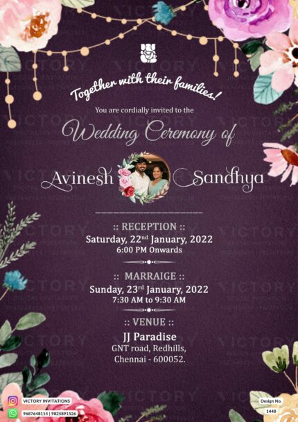 Radiant Tamil Wedding Celebration amidst Captivating Vine Textured