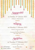 "Floral Watercolor Blush Pink and Gold Wedding Invitation for a -Indian Wedding Ceremony". Design no. 274