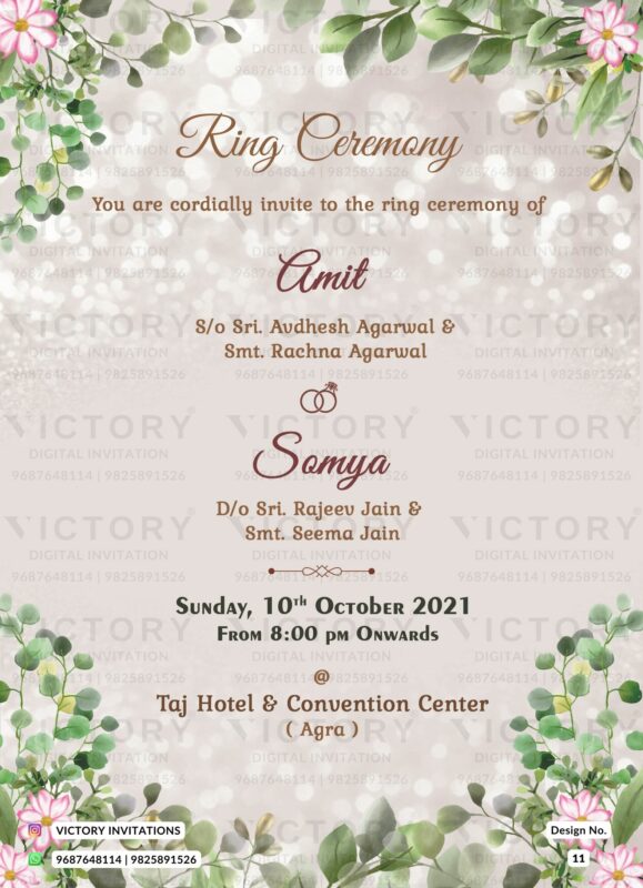 wedding /ring ceremony invitation card Template | PosterMyWall