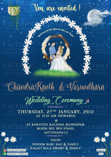 Andhra pradesh wedding invitation card Design no. 2611