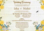 Ivory Whimsical Theme Indian Invite with Couple Caricature