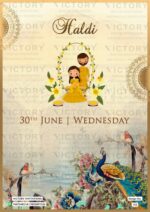 "Citrine White Digital Wedding Invitations with Intricate Doodles and Elements" Design No. 703