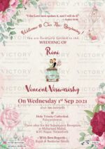 "A Floral-Themed Indian-Hindu Wedding Invitation Featuring a Couple's Love Story" design no. 981