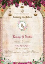 "Majestic Indian Wedding Invitations with A Fusion of Shaded Pastels and Dark-themed Elegance" Design no. 2174