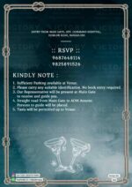 A Sophisticated Wedding Reception Invitation Featuring a Black Pearl Backdrop, Navy Ocean Theme, Anchor Vector, and Knotted Rope Design, Design no.536
