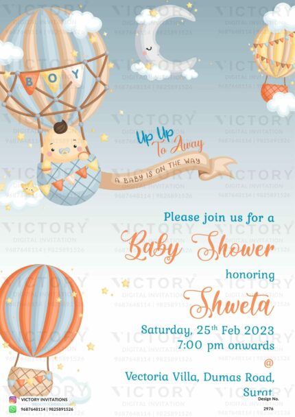 Baby shower digital invitation card Design no. 2976