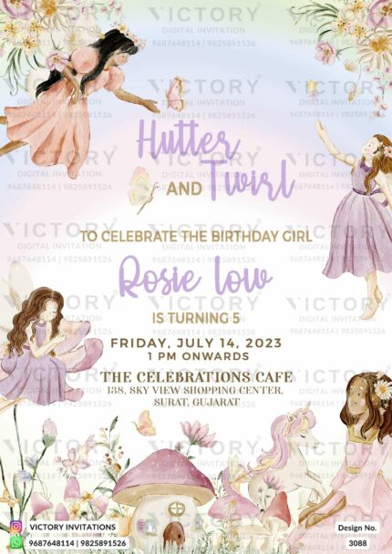 Birthday party digital invitation card design No. 3088