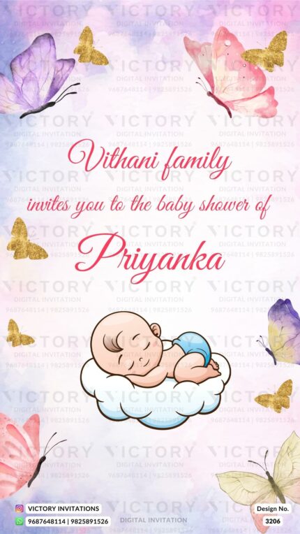 Baby shower gujarati digital invitation card PDF Design no.3206