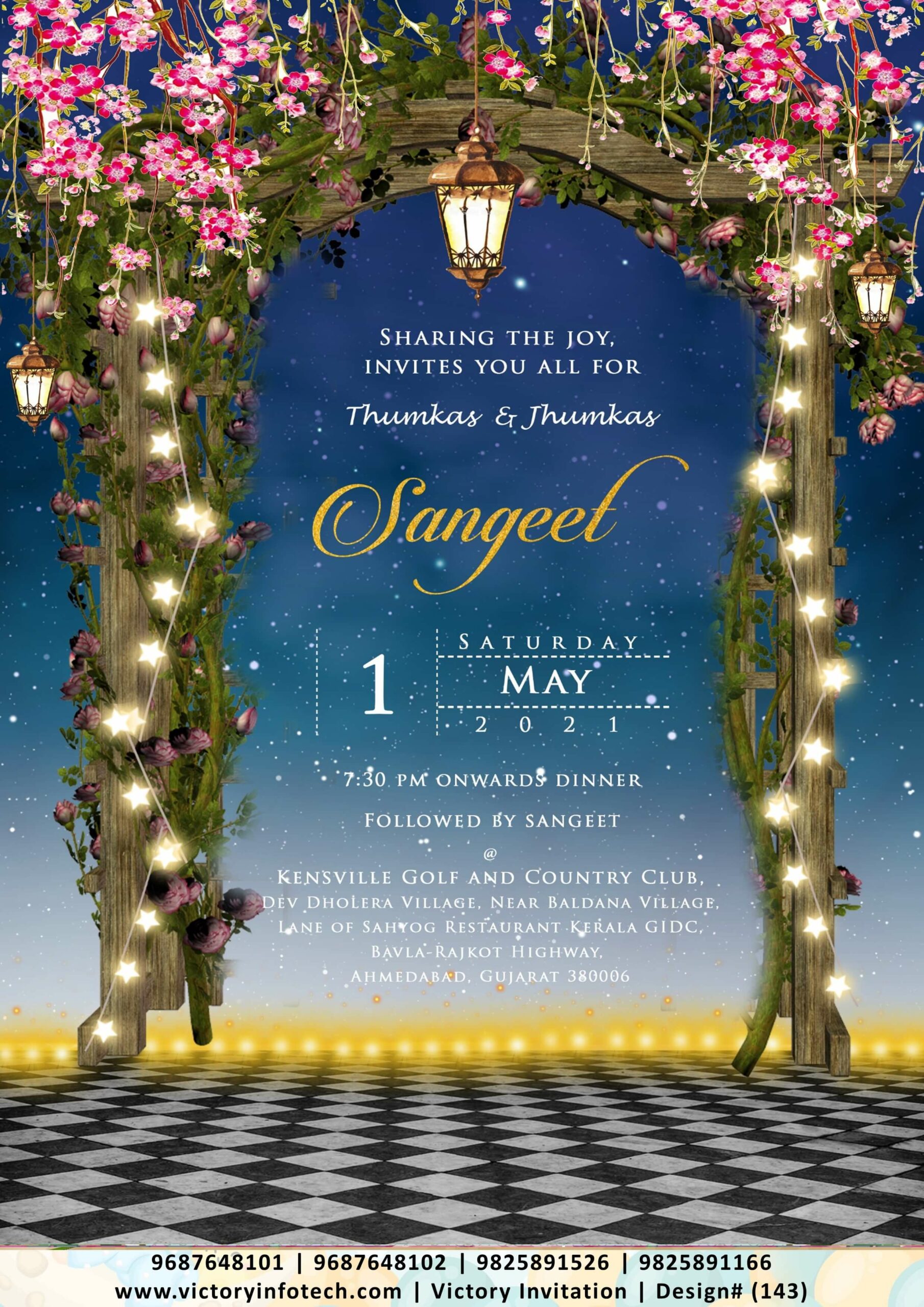 Sangeet Ceremony digital invitation card design no.143