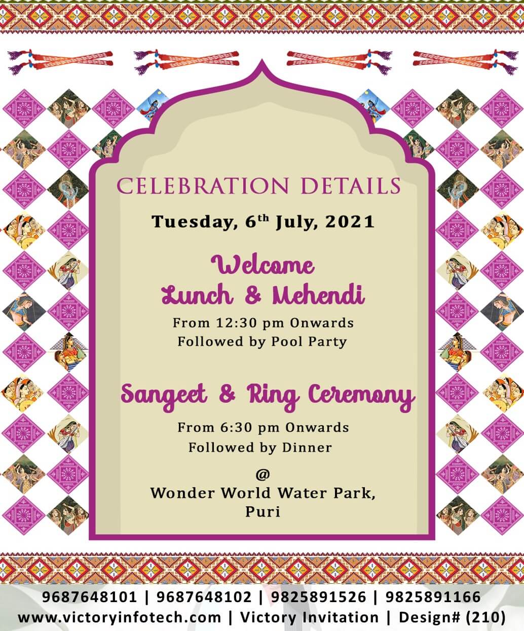 Sangeet Ceremony digital invitation card design no.210