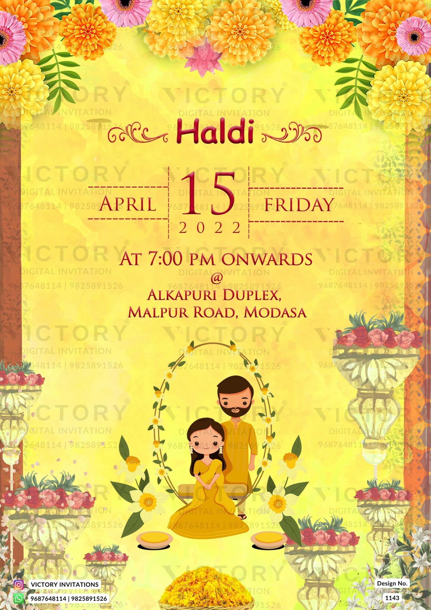 haldi ceremony digital invitation card design number 1143