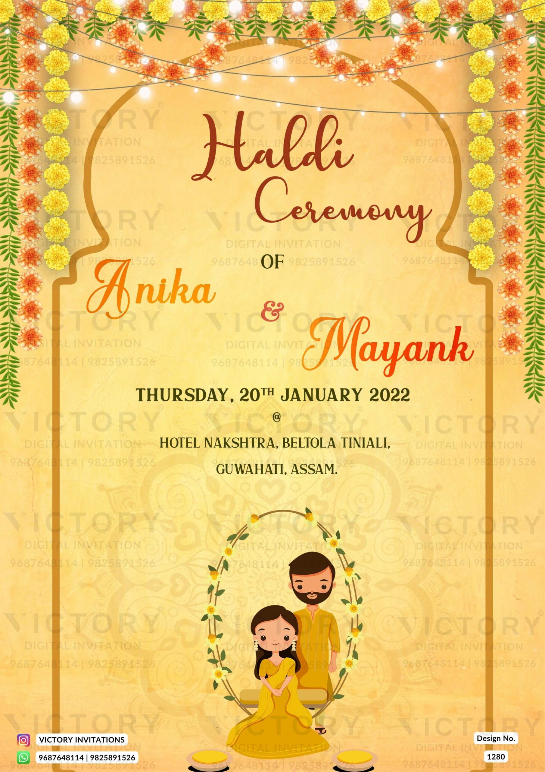 haldi ceremony digital invitation card design number 1280