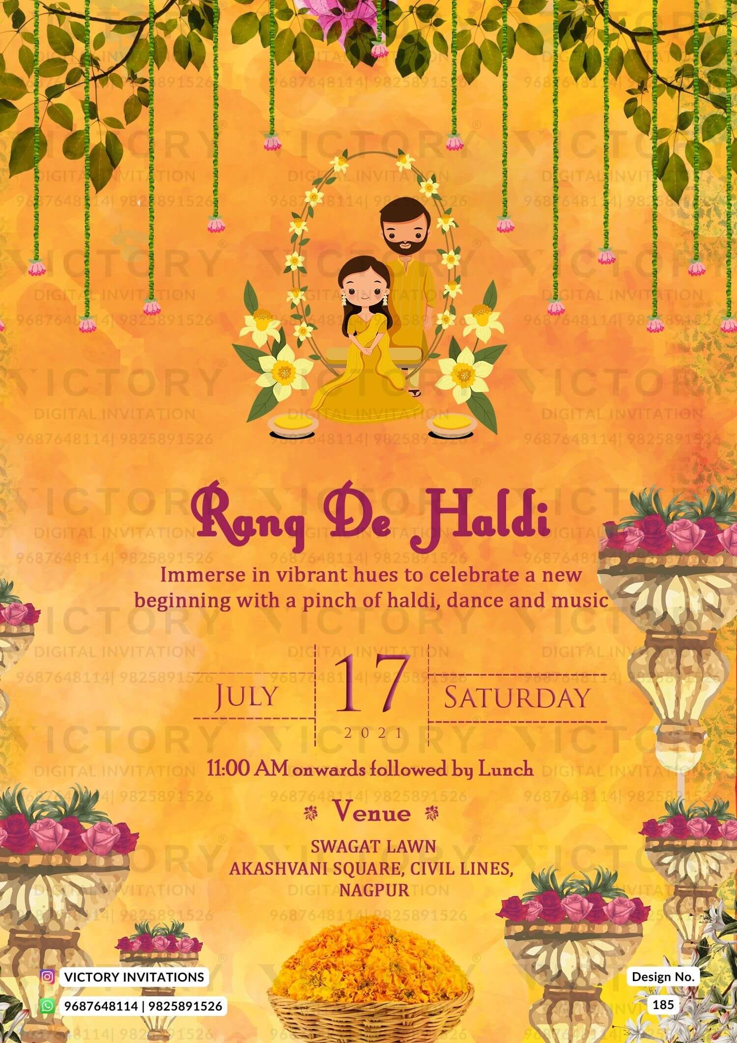 haldi ceremony digital invitation card design number 185
