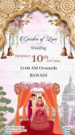 Gujarat Wedding Caricature Invitation card PDF Design no. 3340