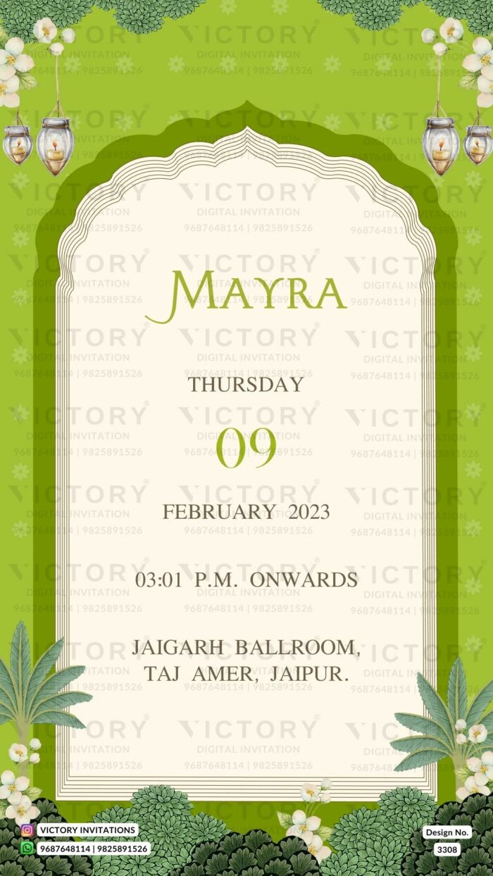 Rajasthan Wedding Invitation Card PDF Design no.3308
