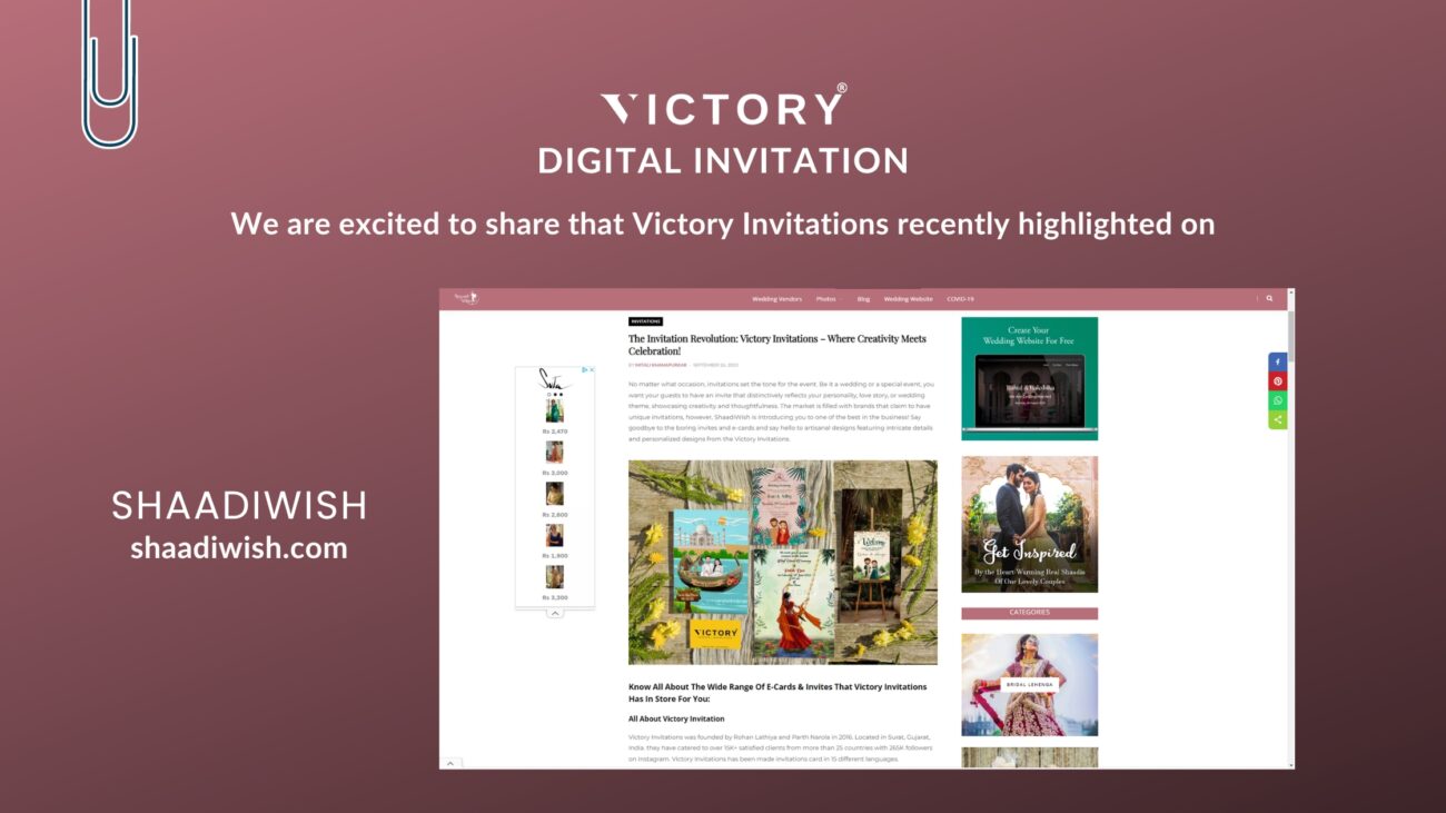 Victory Invitations India's #1 DIgital Invitaiton Card Maker